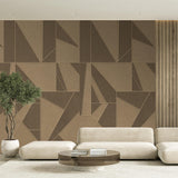 Veer Decor Sculpted Geo Grid Brown Wall Mural