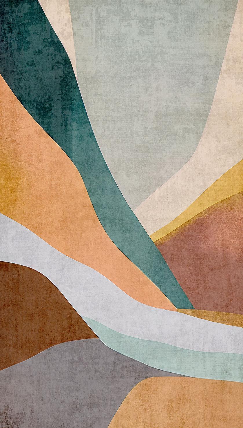 Veer Decor Curvilinear Canyon Orange Wall Mural