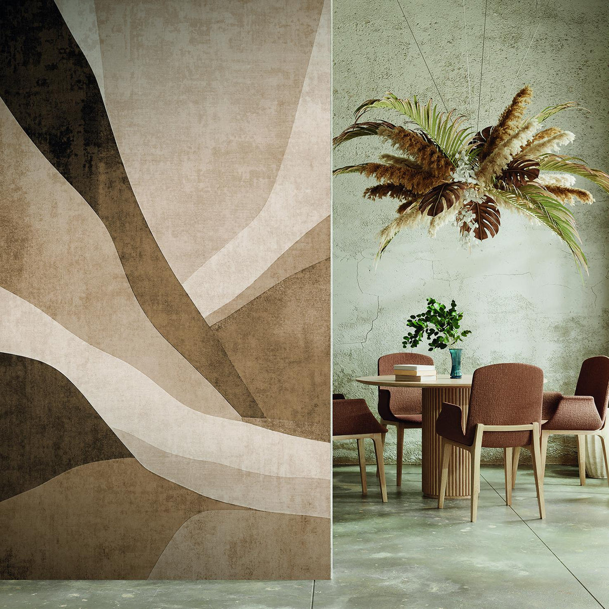 Veer Decor Curvilinear Canyon Brown Wall Mural