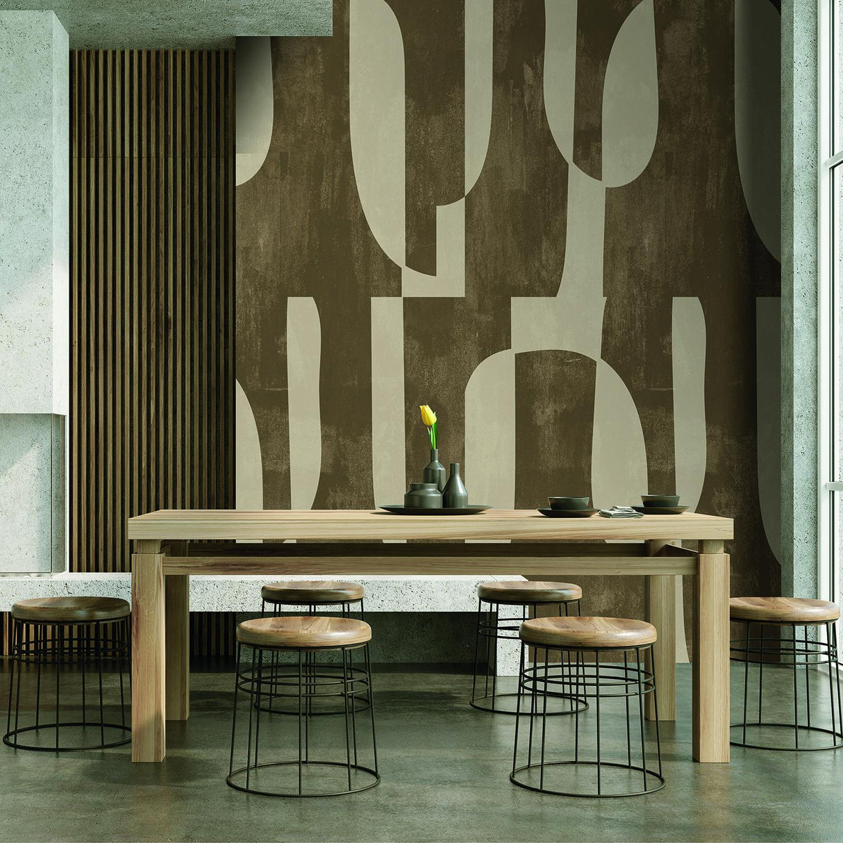 Veer Decor Mod Monolith Brown Wall Mural