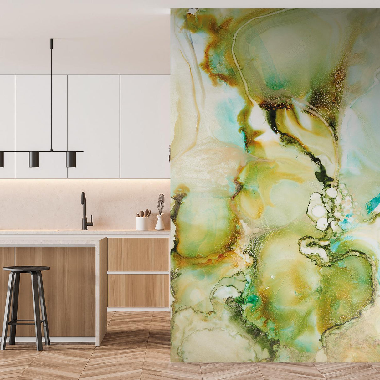 Veer Decor Onyx Flow Green Wall Mural
