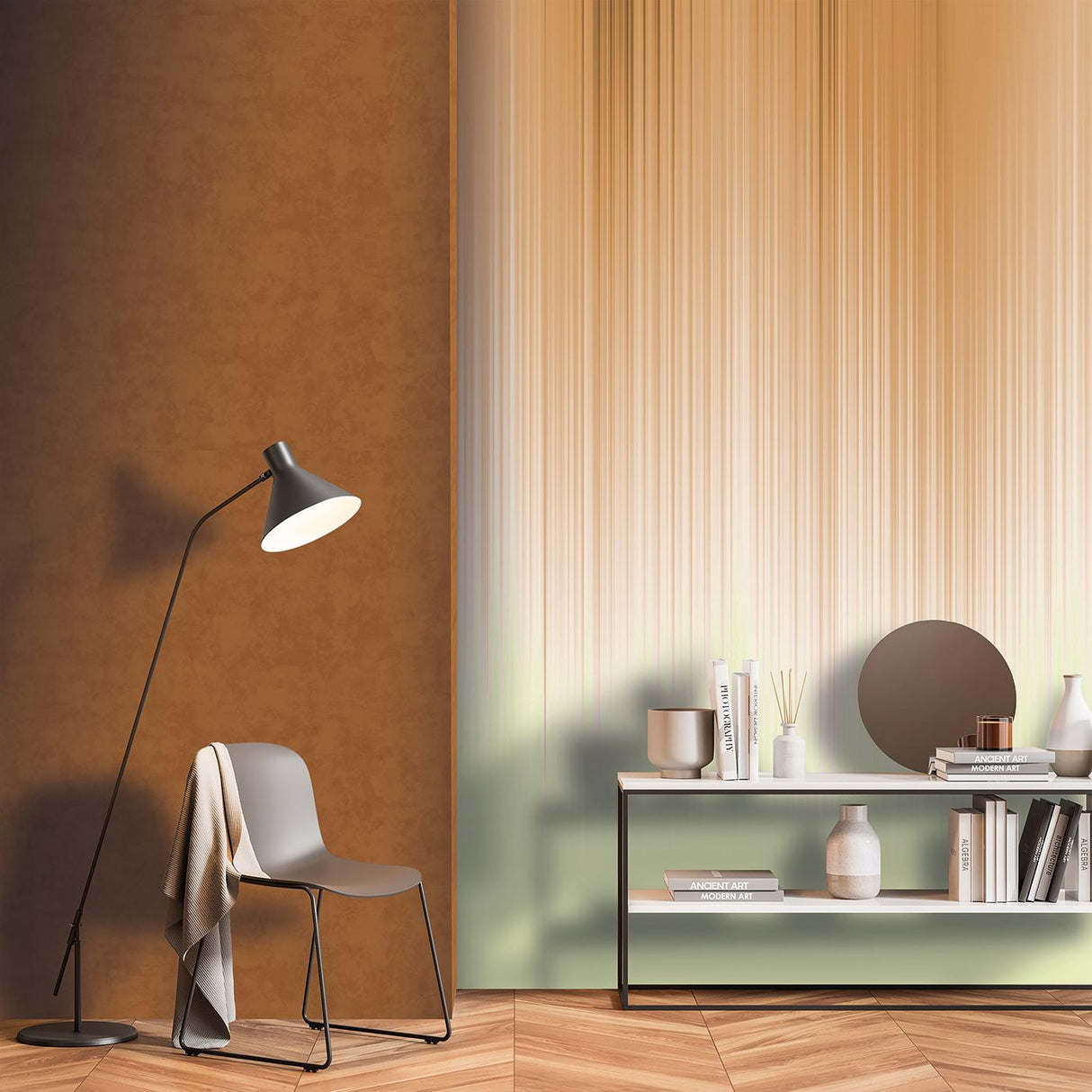Veer Decor Rainfall Mural Orange Wall Mural