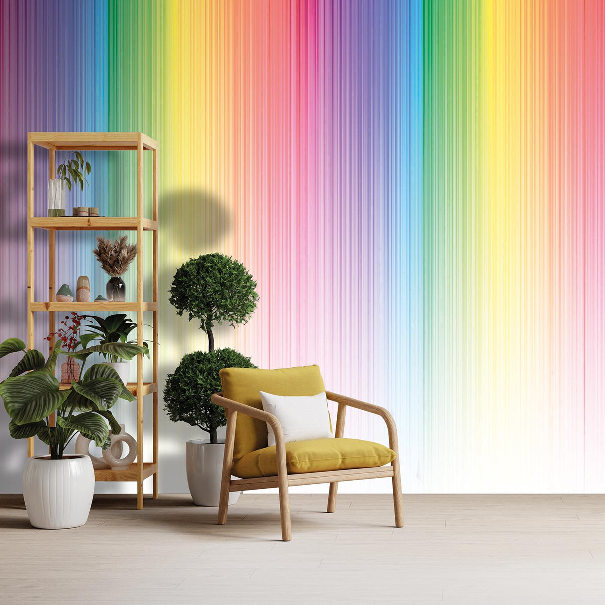 Veer Decor Rainfall Mural White Wall Mural