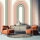 Veer Decor Groove Arches White Wall Mural