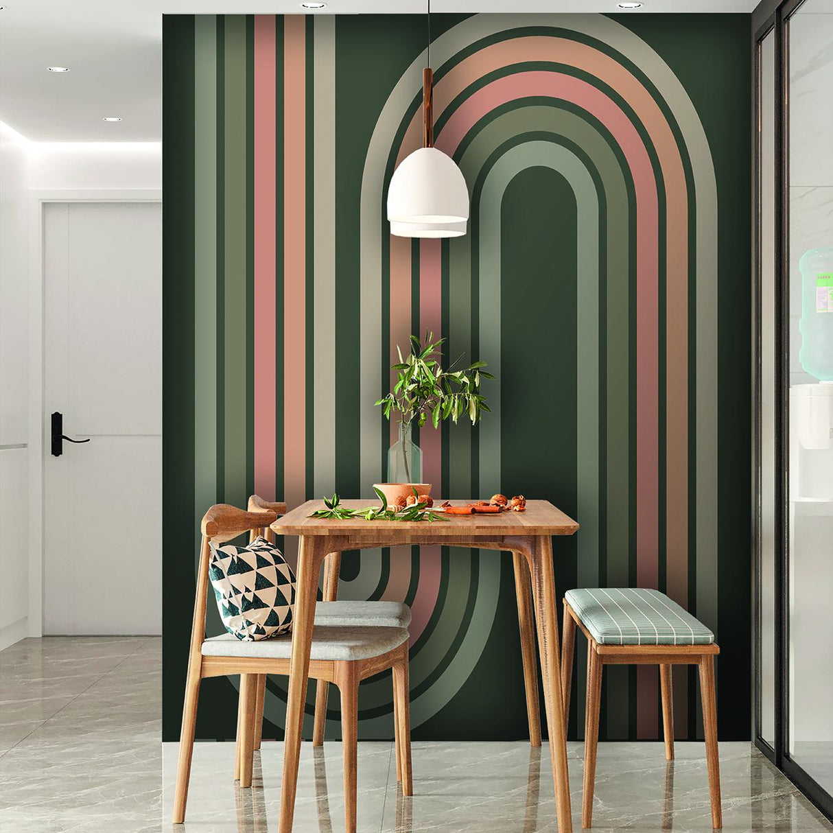 Veer Decor Groove Arches Green Wall Mural