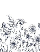 Veer Decor Meadow Bloom Sketch Black Wall Mural