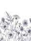 Veer Decor Meadow Bloom Sketch Black Wall Mural