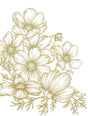 Veer Decor Poppies Linework Gold Wall Mural