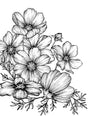 Veer Decor Poppies Linework White Wall Mural