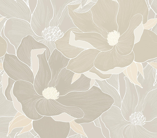 Veer Decor Soft Magnolia Taupe Wall Mural