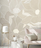 Veer Decor Soft Magnolia Taupe Wall Mural