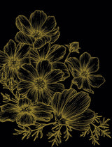 Veer Decor Poppies Linework Black Wall Mural