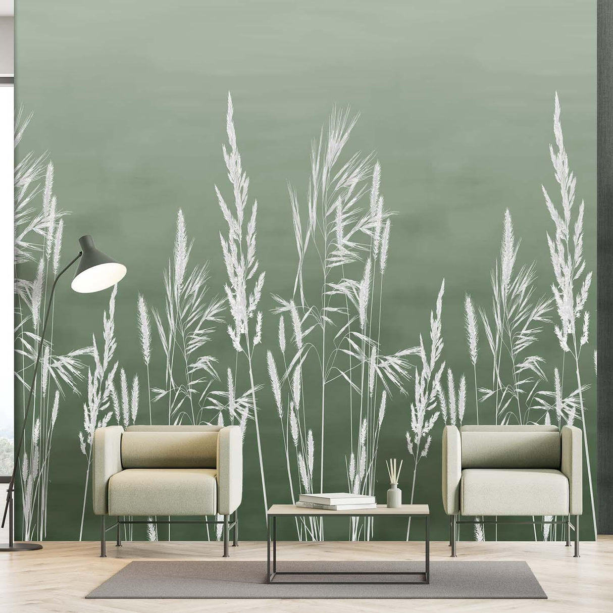 Veer Decor Willow Grass Green Wall Mural