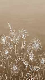 Veer Decor Wild Flora Sketch Taupe Wall Mural