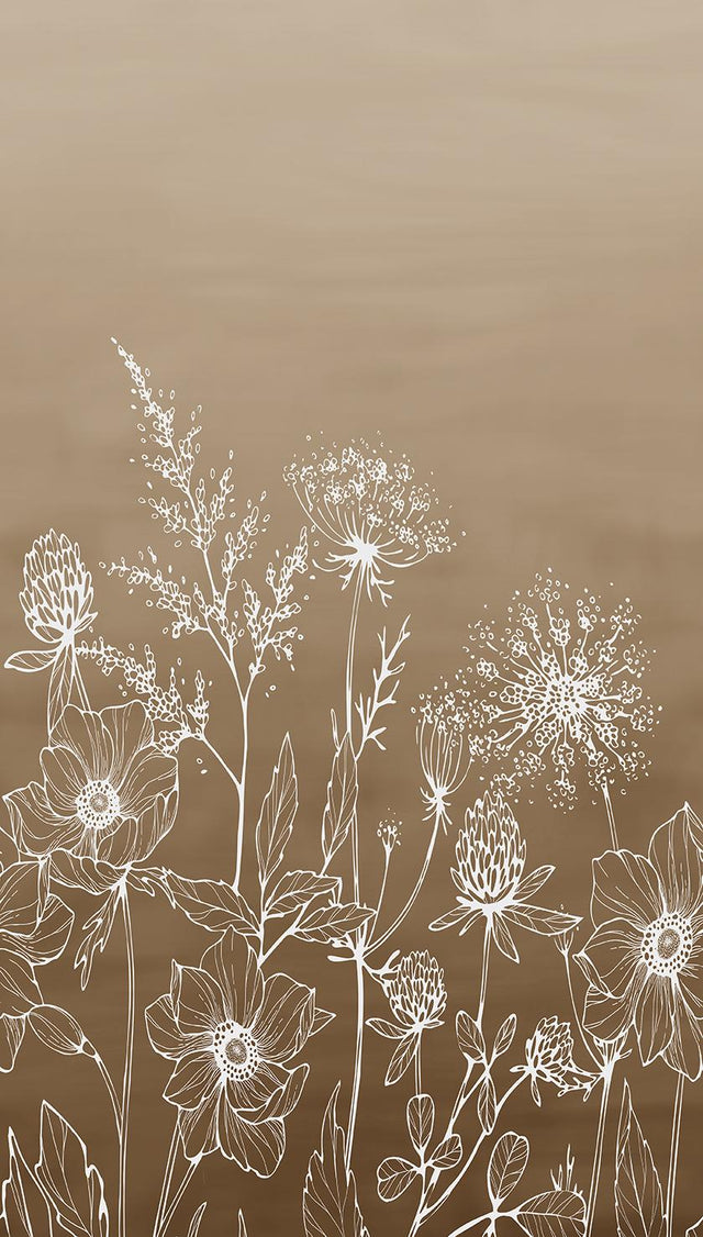 Veer Decor Wild Flora Sketch Taupe Wall Mural