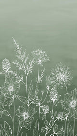 Veer Decor Wild Flora Sketch Green Wall Mural