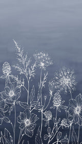 Veer Decor Wild Flora Sketch Navy Wall Mural