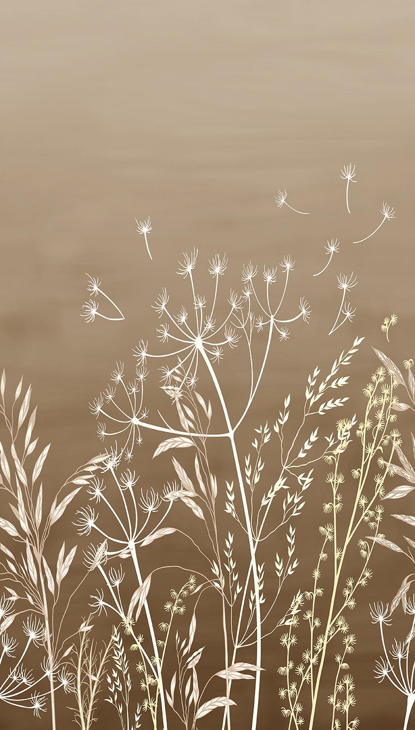 Veer Decor Dandelion Drift Brown Wall Mural