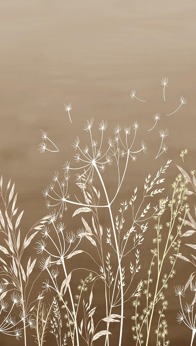 Veer Decor Dandelion Drift Brown Wall Mural