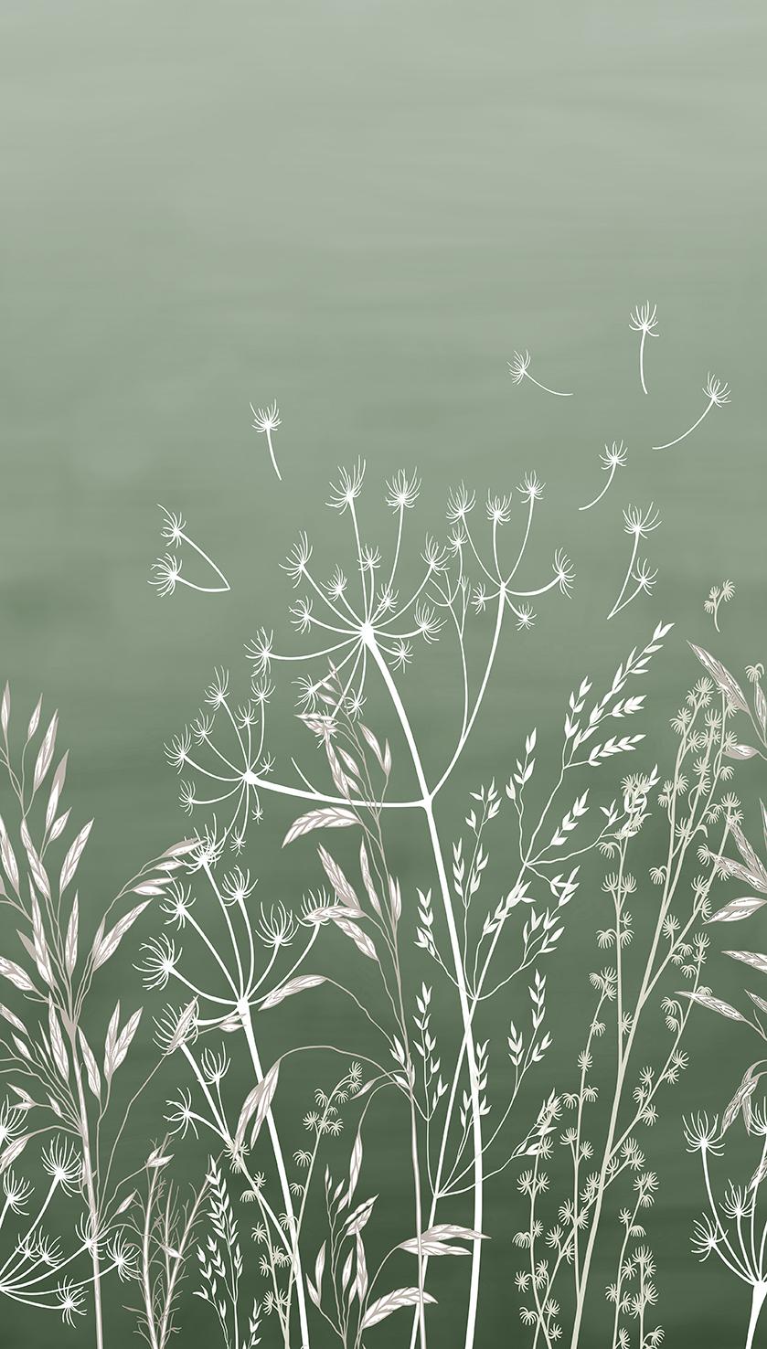 Veer Decor Dandelion Drift Green Wall Mural