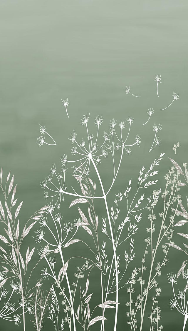 Veer Decor Dandelion Drift Green Wall Mural