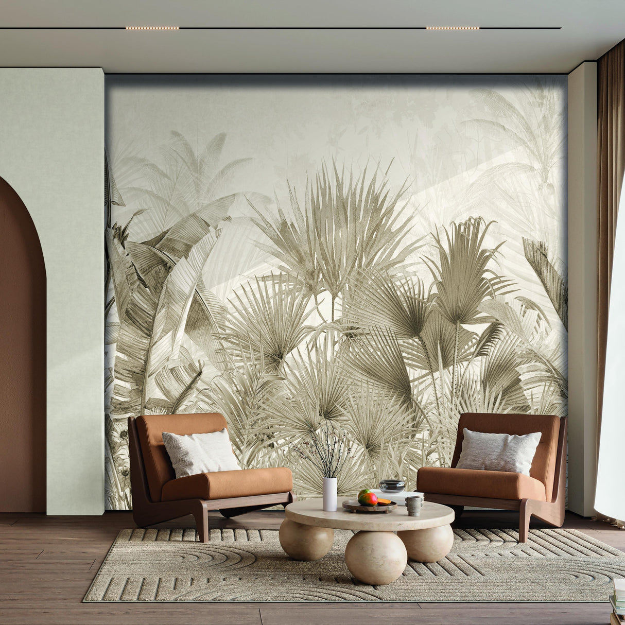 Veer Decor Tropical Wilderness Sepia Wall Mural