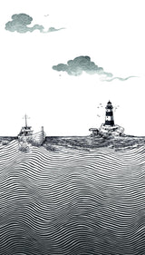 Veer Decor Tides and Beacon Black Wall Mural
