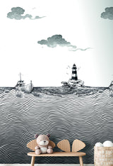 Veer Decor Tides and Beacon Black Wall Mural