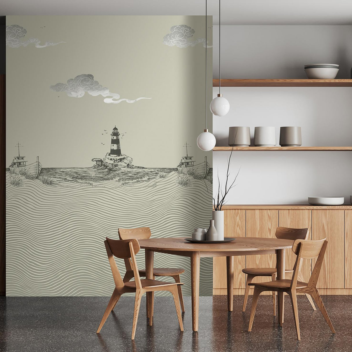 Veer Decor Tides and Beacon Grey Wall Mural