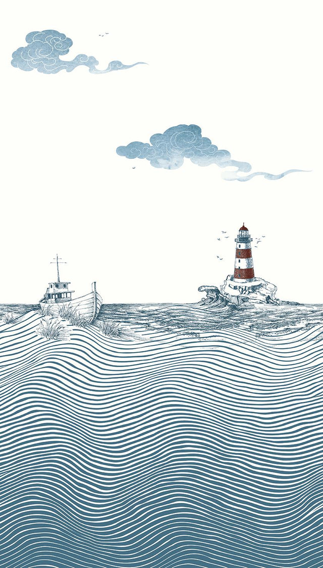 Veer Decor Tides and Beacon Blue Wall Mural