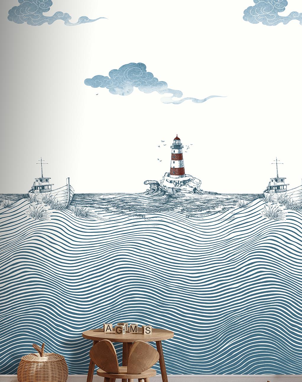 Veer Decor Tides and Beacon Blue Wall Mural
