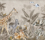 Veer Decor Safari Tales Taupe Wall Mural