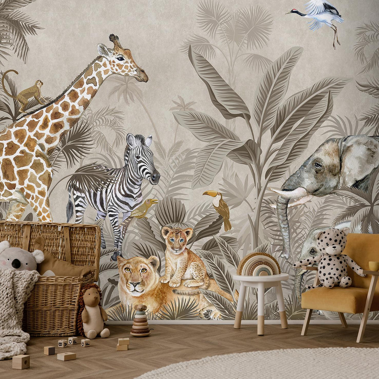 Veer Decor Safari Tales Taupe Wall Mural