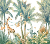 Veer Decor Jungle Jamboree White Wall Mural