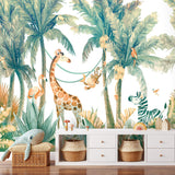 Veer Decor Jungle Jamboree White Wall Mural