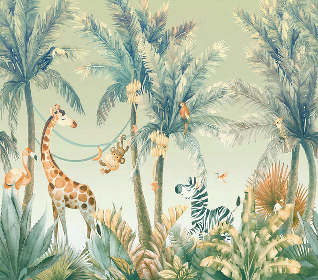 Veer Decor Jungle Jamboree Green Wall Mural