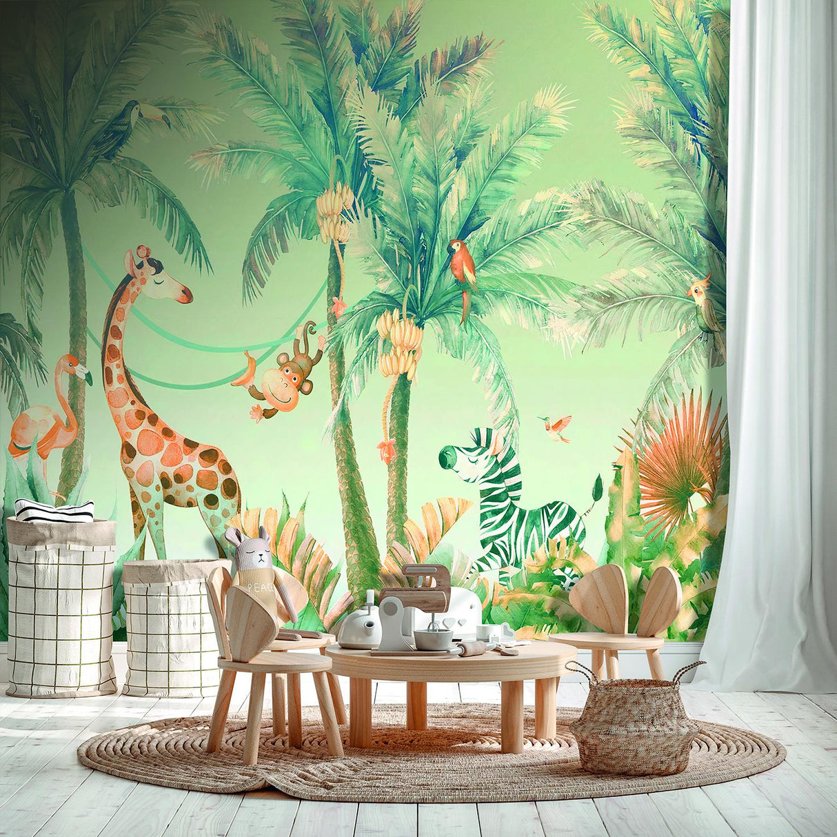 Veer Decor Jungle Jamboree Green Wall Mural