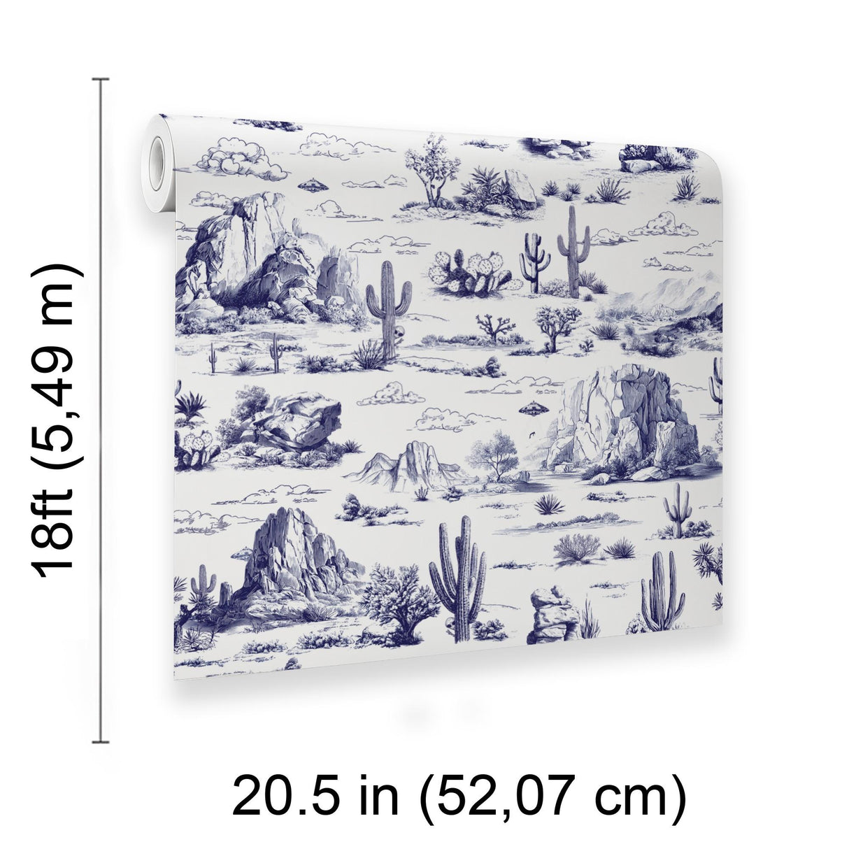 Veer Decor Area 51 Novelty Toile Navy Blue Peel and Stick Wallpaper