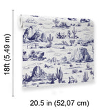 Veer Decor Area 51 Novelty Toile Navy Blue Peel and Stick Wallpaper