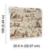 Veer Decor Area 51 Novelty Toile Brown Peel and Stick Wallpaper