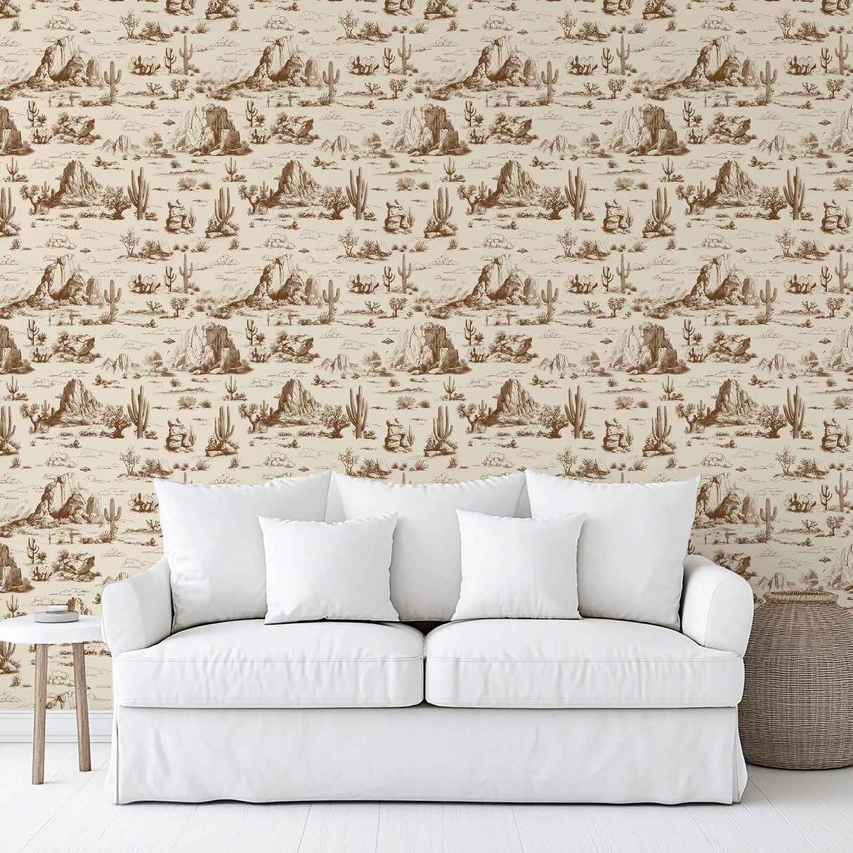 Veer Decor Area 51 Novelty Toile Brown Peel and Stick Wallpaper