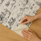 Veer Decor Area 51 Novelty Toile Grey Peel and Stick Wallpaper