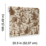 Veer Decor Bigfoot Novelty Toile Brown Peel and Stick Wallpaper