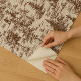 Veer Decor Bigfoot Novelty Toile Brown Peel and Stick Wallpaper