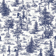 Veer Decor Bigfoot Novelty Toile Navy Blue Peel and Stick Wallpaper