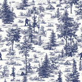 Veer Decor Bigfoot Novelty Toile Navy Blue Peel and Stick Wallpaper
