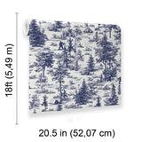 Veer Decor Bigfoot Novelty Toile Navy Blue Peel and Stick Wallpaper