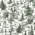 Veer Decor Bigfoot Novelty Toile Green Peel and Stick Wallpaper