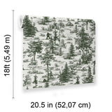 Veer Decor Bigfoot Novelty Toile Green Peel and Stick Wallpaper