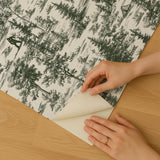 Veer Decor Bigfoot Novelty Toile Green Peel and Stick Wallpaper